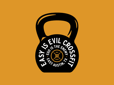 Easy Is Evil CF badge crossfit kettlebell