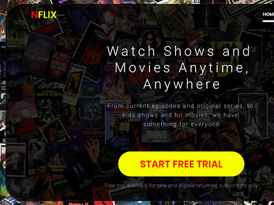 Movie streaming site (Landing Page)