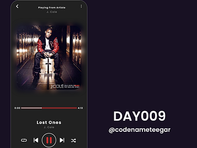 DailyUI Day009: Music Player app branding dailyui dailyuichallenge design minimal ui ux web website