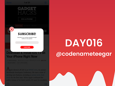 DailyUI Day016: Pop-up Message