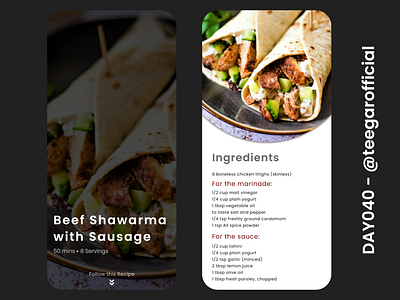 DailyUI Day040: Recipe
