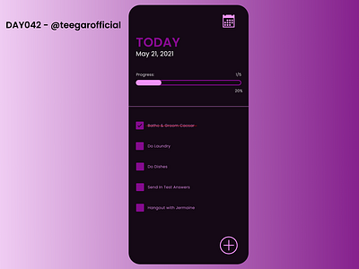 #DailyUI Day042: ToDo List