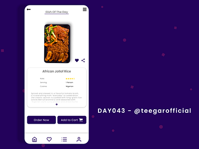 DailyUI Day043: Food/Drink Menu app branding dailyui dailyuichallenge design flat minimal ui ux web website