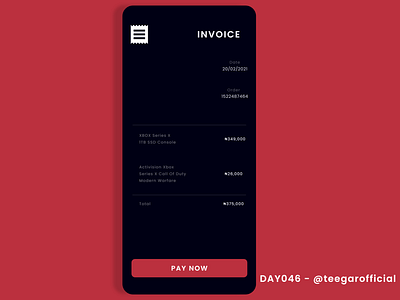 DailyUI Day046: Invoice