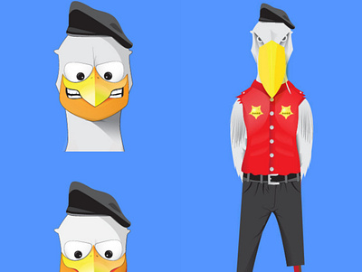 Captain Stork character illustration illustration