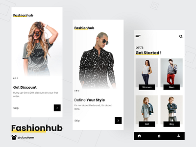 Fashionhub e-commerce - Mobile App appdesign branding design ecommerce app fashion app online shopping shopping app ui userinterface