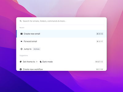Email Client - Search Bar cmd command design search bar shortcuts ui ux