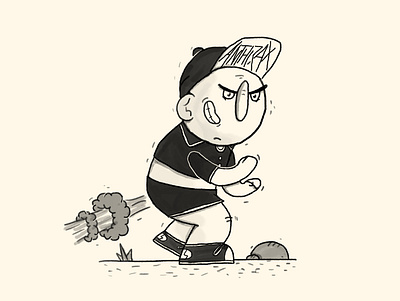 fart anthrax black and white boy cap cute fart funny hat inktober