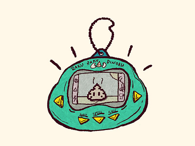 tamagochi cartoon cute design game illustration inktober pixel shit sketch tamagotchi