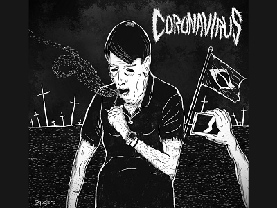 coronavirus album art black and white black metal bolsonaro brazil coronavirus cover heavy ink inktober logo metal virus