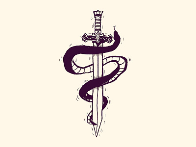 sword cartoon ink inktober snake sword symbol tattoo