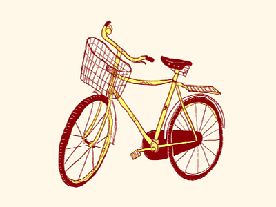 bicycle bicycle bike drawing ink inktober red tattoo yellow