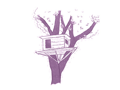 treehouse cute house ink inktober tree treehouse wood