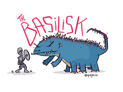 the basilisk basilisk cartoon drawing illustration lettering manual monster