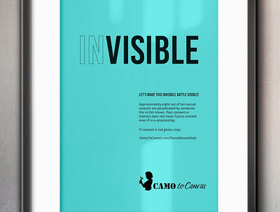 Invisible Poster design indesign minimalist psa sexual assault awareness
