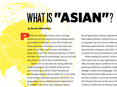 What is "Asian"? art direction layout magazine nyu print