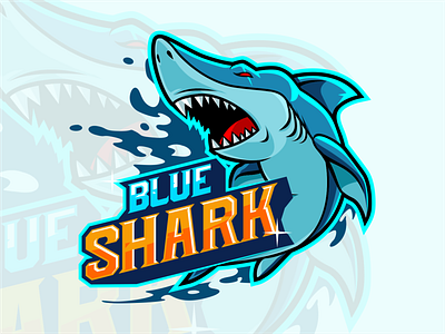 blue shark branding design cartoon designs esport ilustration gaming icon illustration logo mascot character sportlogo vector