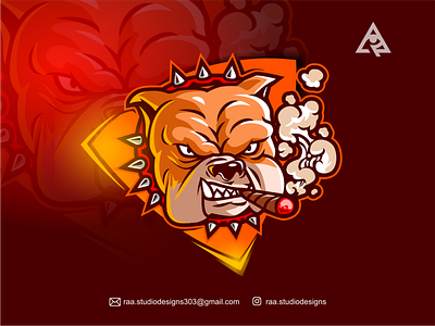 bulldog mascot branding design brandmark cartoon design gaming illustration logo mascot character mascotlogo print sportlogo vector
