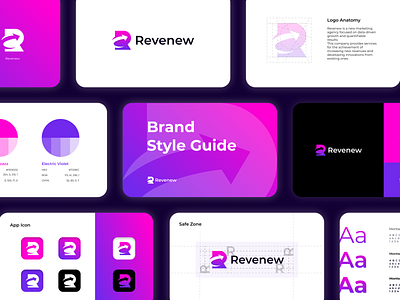 Revenew - Brand Style Guide agency app brand guideline brand guidelines brand identity branding business card design graphic design guidelines icon logo logo design luxury ui uiux