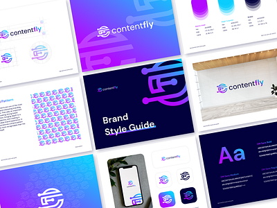 Content Fly - Logo and Brand Style Guide app brand guideline brand guidelines brand identity branding content crypto cryptocurrency design fly graphic design illustration logo logo design marketplace modern logo nft platform style guide uiux