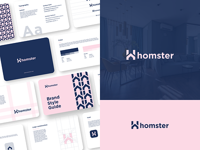 Homster - Logo and Brand Style Guide app brand guideline brand guidelines brand identity brand style guide branding business company decorative furniture graphic design home house illustration logo logo design marketing pattern roof visual guide