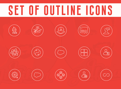 Set of outline icons design flat design flat icon design icon icon app icon design icon pack icon png icondesign line icon line icons stock icons