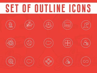 Set of outline icons