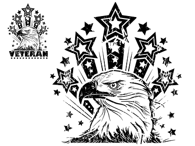 Eagle and Stars design illustration vector