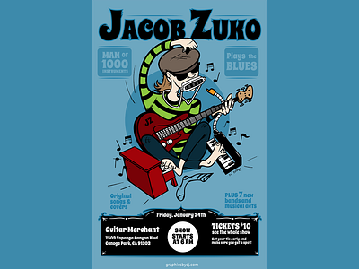 Jacob Zuko gig poster illustration poster vector