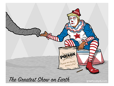 Trumpy the Clown editorial illustration vector