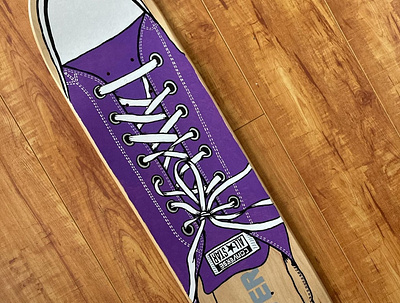Converse Skate Deck illustration ink painting shoe skateboard
