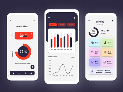 Sleep Tracker UI app design branding design dribbble dribbble best shot minimal trendy ui uidesign ux