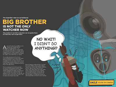 Big Brother design flat illustration typography vector