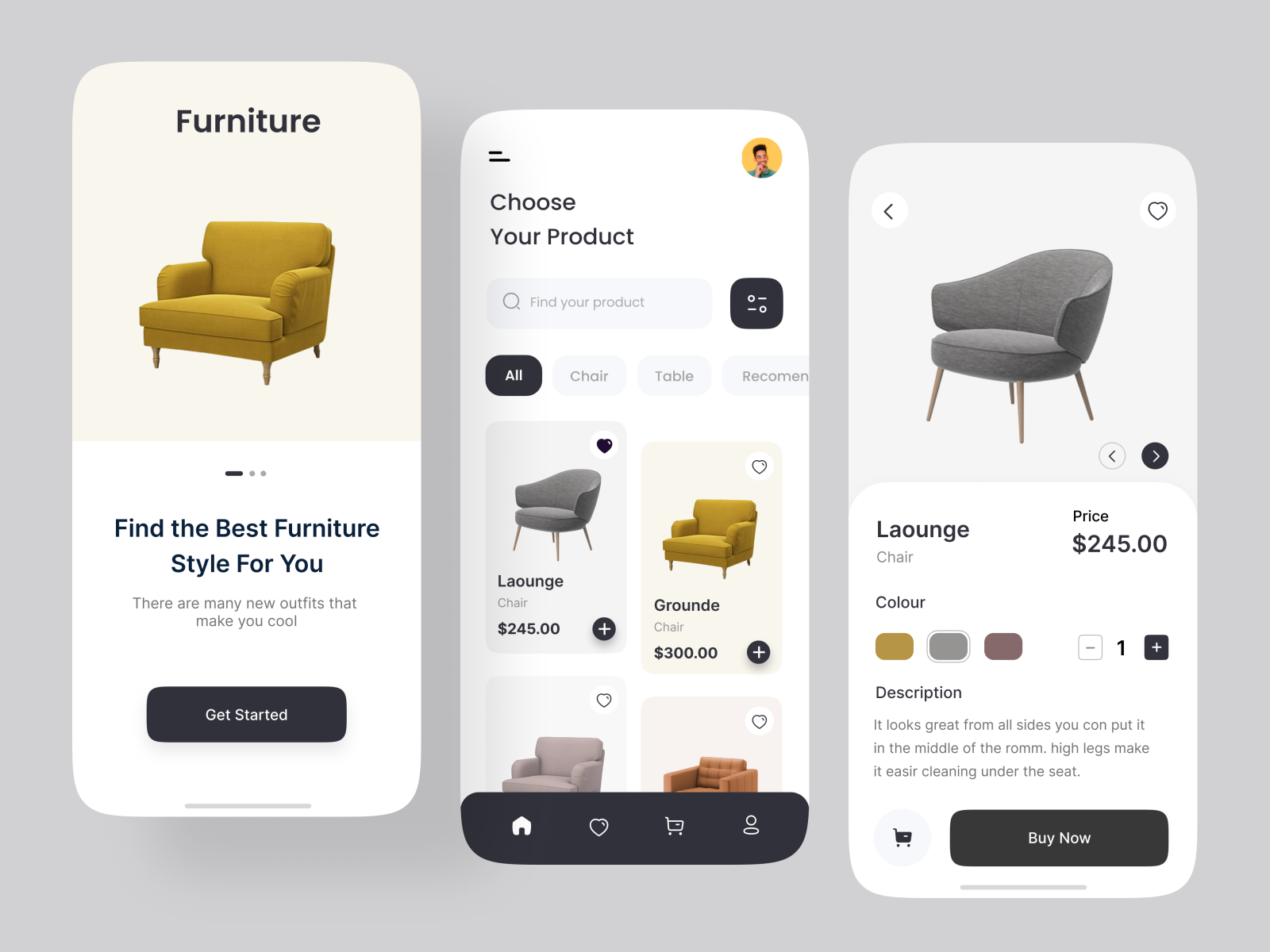 Furniture App Design by Ashik on Dribbble