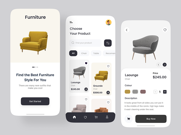 Furniture App Design by Ashik on Dribbble