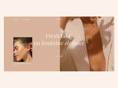 Online jewelry store design freelancer hero jewelry minimal popular store trending ui uxui web webdesign website design