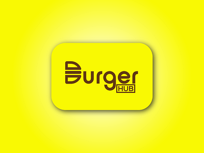 Burger Hub Logo design flat icon illustrator logo minimal typography vector
