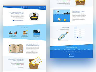 Motify Site Concept blue design ocean sea site ui web