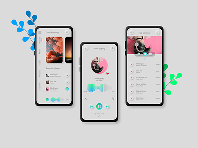 Music Playlist app design creative modern design music app music player neumorphic design new concept redesign soft ui uidesign uiux