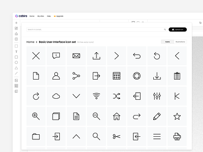 Icons app builder design icons iconset minimal minimalistic modal product design ui ux website website builder white