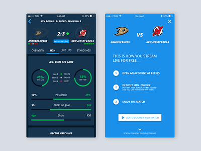 prototype cup dark hockey mobile tournament ui ux