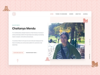 Chaitanya Portfolio - Intro animation brand clean color css design grid grid design html landing page layout minimal mobile personal portfolio product design responsive typography web design website