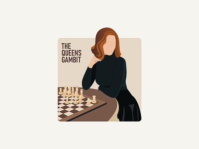 the queen's gambit chess design illustration illustrator movie the queens gambit vector