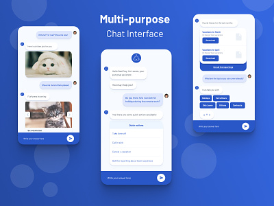 Chat Interface chat chat app chatbot conversation discussion interface kitten message messaging messenger mobile robot ui uidesign