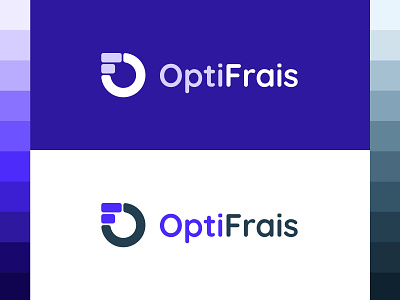 Optifrais - Logo with a O + F pictogram bars logo branding company logo design f letter icon logo logodesign logotype o letter rounded logo simple logo simple shapes startup logo