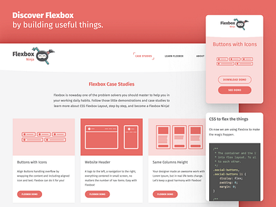 Flexbox Ninja PWA Design app button collection design flat icon interface mobile resources responsive webdesign