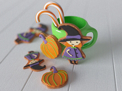 halloween cookies 3d 3d art design halloween illustration illustrator web