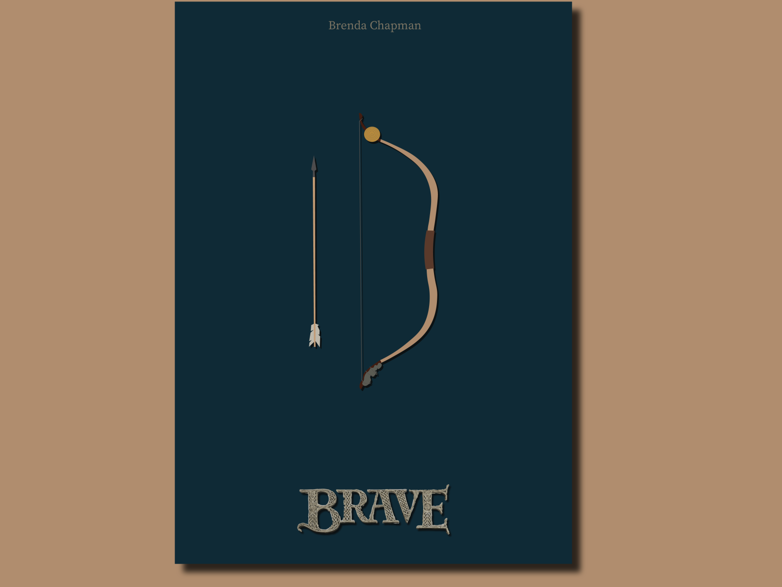 Brave decision, brave heart, brave you, vector. Minimalist poster
