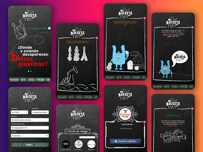 'Ni una bolsita más' app design illustration ui ux