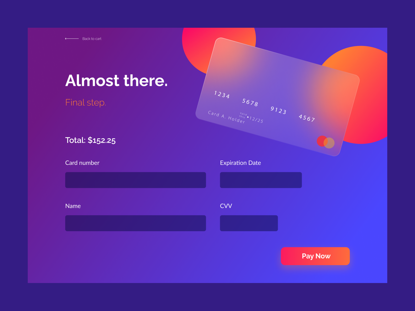 Payment Page by AJ on Dribbble